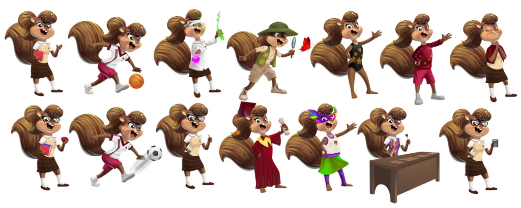 SCJ personaje poses